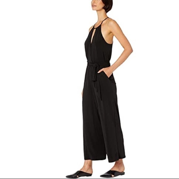 1.State Black Halter Waist Tie Jumpsuit NWT Women Large - Picture 3 of 14